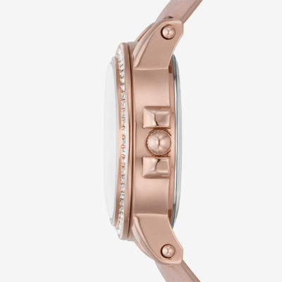 Relic By Fossil Womens Pink Leather Strap Watch Zr34647
