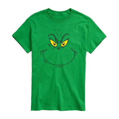 Mens Crew Neck Short Sleeve Regular Fit Grinch Graphic T-Shirt, Color:  Green - JCPenney