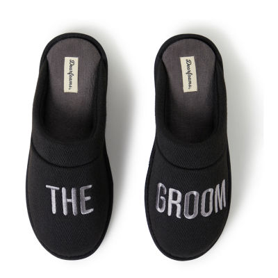 Dearfoams Mens Memory Foam Slip-On Slippers