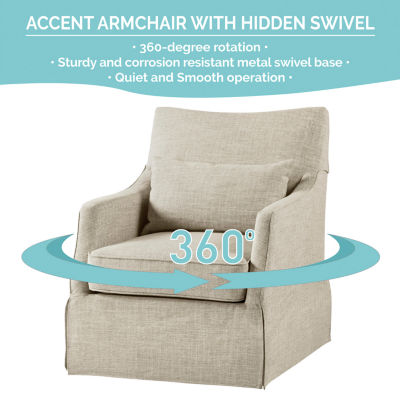 Martha Stewart London Swivel Upholstered Armchair