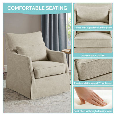 Martha Stewart London Swivel Upholstered Armchair