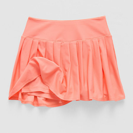 Xersion Pleated Performance Little & Big Girls Mid Rise Skort, Xx-small (4-5), Orange