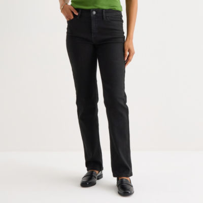 Liz Claiborne Womens Tall High Rise Straight Leg Jean