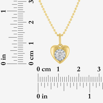 Yes, Please! (G-H / Si2-I1) Womens 1/5 CT. Lab Grown White Diamond Sterling Silver Heart Pendant