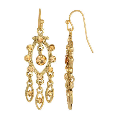 1928 Gold Tone Chandelier Earrings, Color Light Brown JCPenney