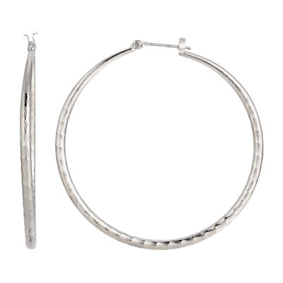 1928 Silver Tone Hoop Earrings - JCPenney