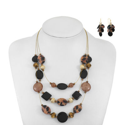 Mixit Gold Tone Illusion Necklace & Drop Earrings 2-pc. Jewelry Set