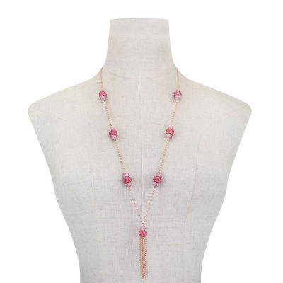 Monet Jewelry Womens Pink 32 Inch Strand Necklace