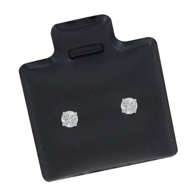 Cubic Zirconia 14K White Gold 8mm Stud Earrings