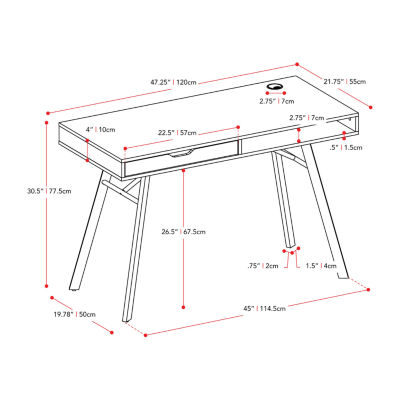 Auston Wood Top Single Drawer Desk