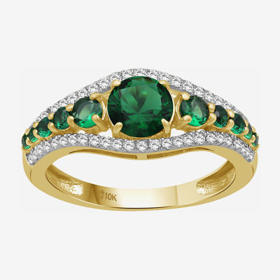 Womens Gemstone & 1/4 CT. T.W. Lab-Grown Diamond 10K Gold Cocktail Ring