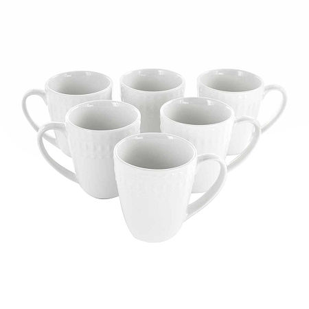 Elama Cara 6-pc. Porcelain Dinnerware Set, One Size, White