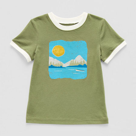 Okie Dokie Toddler & Little Boys Crew Neck Short Sleeve Graphic T-Shirt, 2t, Green