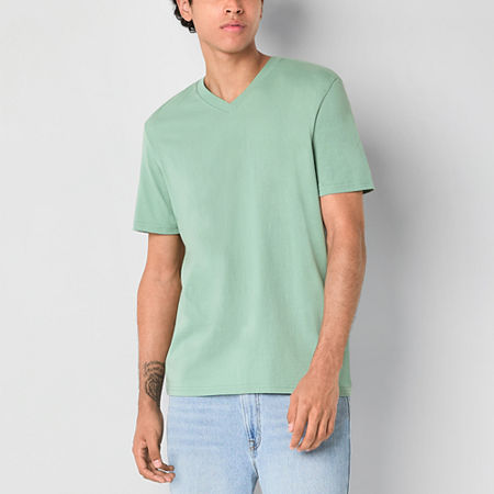 Arizona Mens V Neck Short Sleeve T-Shirt, X-large, Green