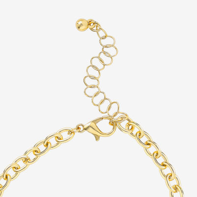 JS Jessica Simpson Gold Tone Charm Bracelet & Stud Earring Womens