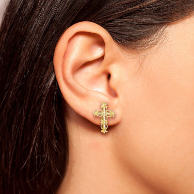 JS Jessica Simpson Gold Tone Charm Bracelet & Stud Earring Womens