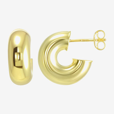 Gold Addiction Womens 10K Gold 16mm Hoop Earrings