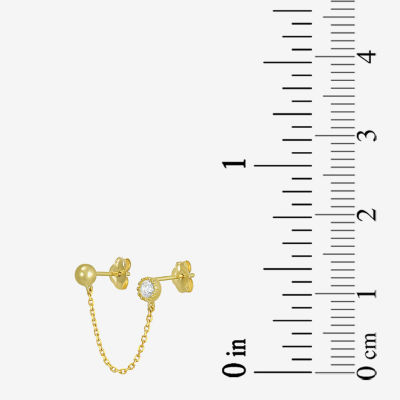 Gold Addiction Womens Cubic Zirconia 10K Gold 2 Pair Earring Set