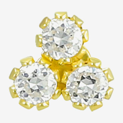 Gold Addiction Womens Cubic Zirconia 10K Gold 3 Pair Earring Set