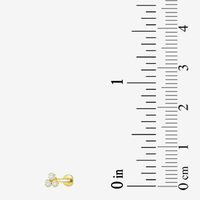 Gold Addiction Womens Cubic Zirconia 10K Gold 3 Pair Earring Set