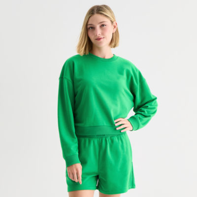 Xersion Womens French Terry Crew Neck Long Sleeve Sweatshirt