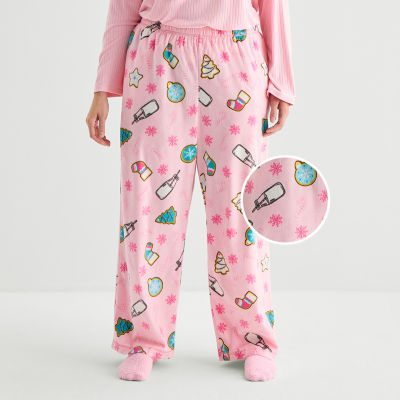 Sleep Chic Womens Fleece Pajama Pants With Sock