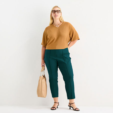 Worthington Womens Plus Skinny Pant In Green