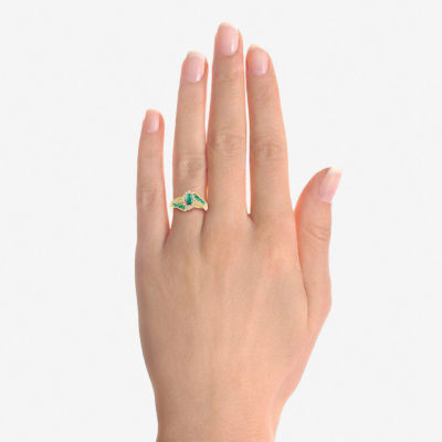 Lab-Created Gemstone 14K Gold Over Silver Cocktail Ring