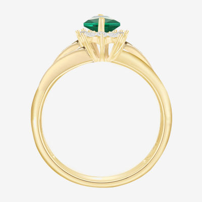 Lab-Created Gemstone 14K Gold Over Silver Cocktail Ring