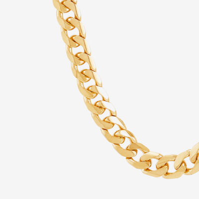 14K Gold Inch Solid Curb Chain Necklace