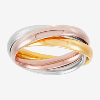 3MM 14K Tri-Color Gold Round Band