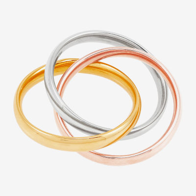 3MM 14K Tri-Color Gold Round Band