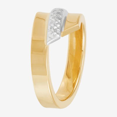 Womens 14K Two Tone Gold Round Bypass  Cocktail Ring