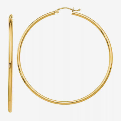 14K Gold 55mm Round Hoop Earrings