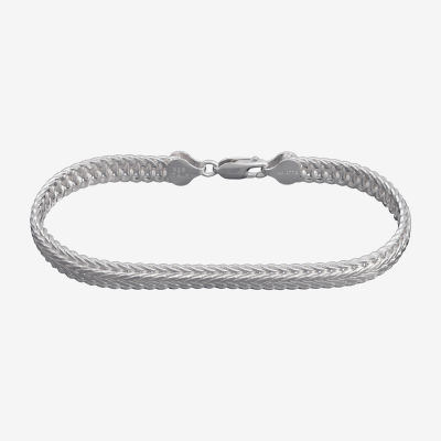 Made in Italy Sterling Silver 8 Inch Solid Link Chain Bracelet