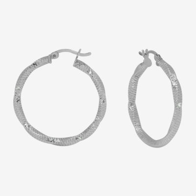 Sterling Silver 30mm Round Hoop Earrings