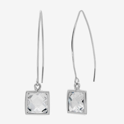 DiamonArt® White Cubic Zirconia Sterling Silver Drop Earrings