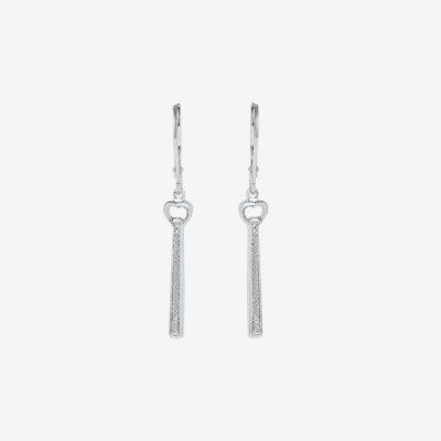 Linear 1/ CT. T.W. Natural Diamond Sterling Silver Drop Earrings