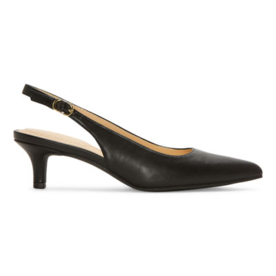 Liz Claiborne Womens Keith Pointed Toe Kitten Heel Pumps