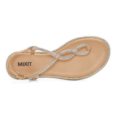 Mixit Womens Colette T-Strap Flat Sandals