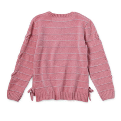 Madden Girl Big Girls Round Neck Long Sleeve Pullover Sweater