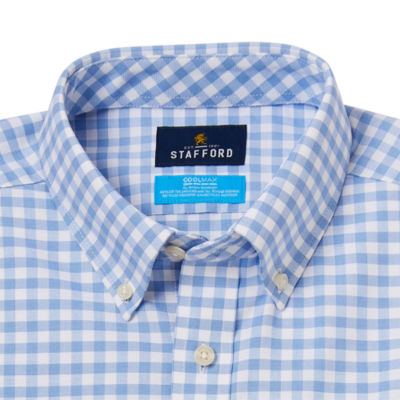 Stafford Coolmax Oxford Slim Mens Fit Long Sleeve Button-Down Shirt