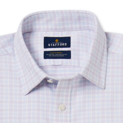 Stafford Slim Sweat Repel Mens Fit Long Sleeve Dress Shirt