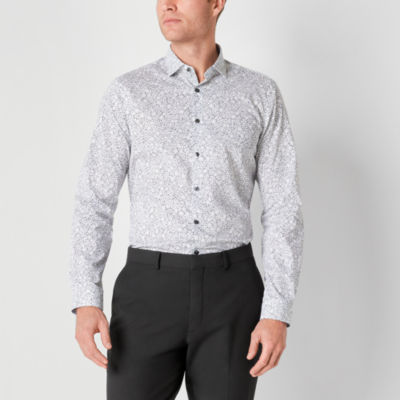 J. Ferrar Slim Mens Fit Long Sleeve Abstract Button-Down Shirt