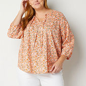 Jcpenney plus best sale size blouses