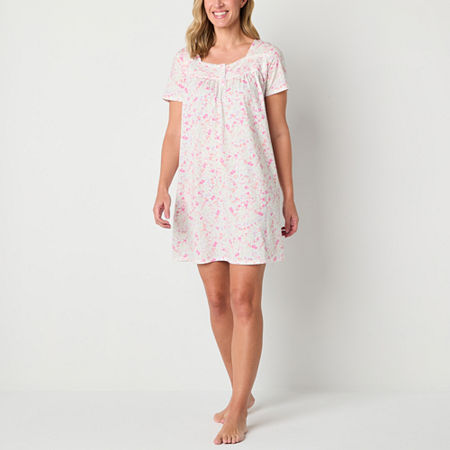 Adonna Womens Short Sleeve Nightgown, Xx-large, White