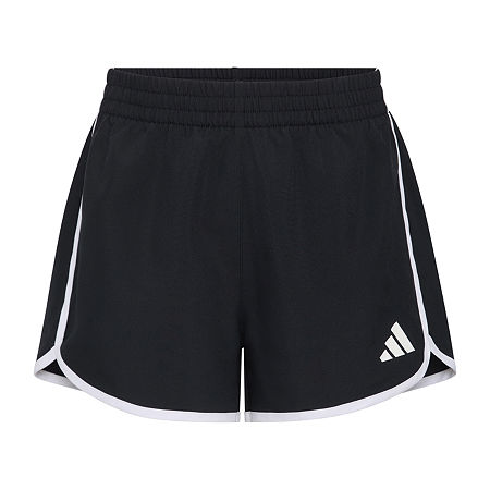 adidas Big Girls Mid Rise Running Short, Small (7-8), Black