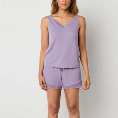 Ambrielle Womens V-Neck Sleeveless 2-pc. Pajama Sets