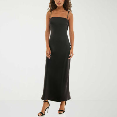 B. Smart Drape Back Womens Juniors Sleeveless Slip Dress