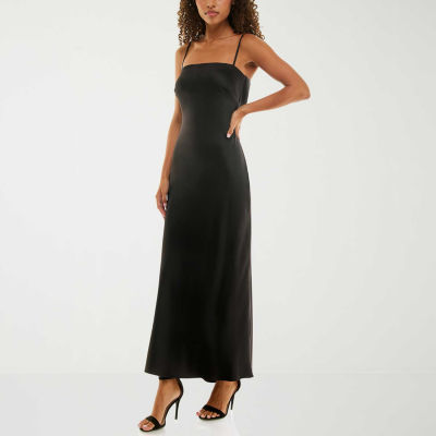 B. Smart Drape Back Womens Juniors Sleeveless Slip Dress